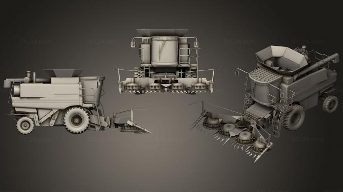 Автомобили и транспорт (Зерноуборочный Комбайн15, CARS_0120) 3D модель для ЧПУ станка